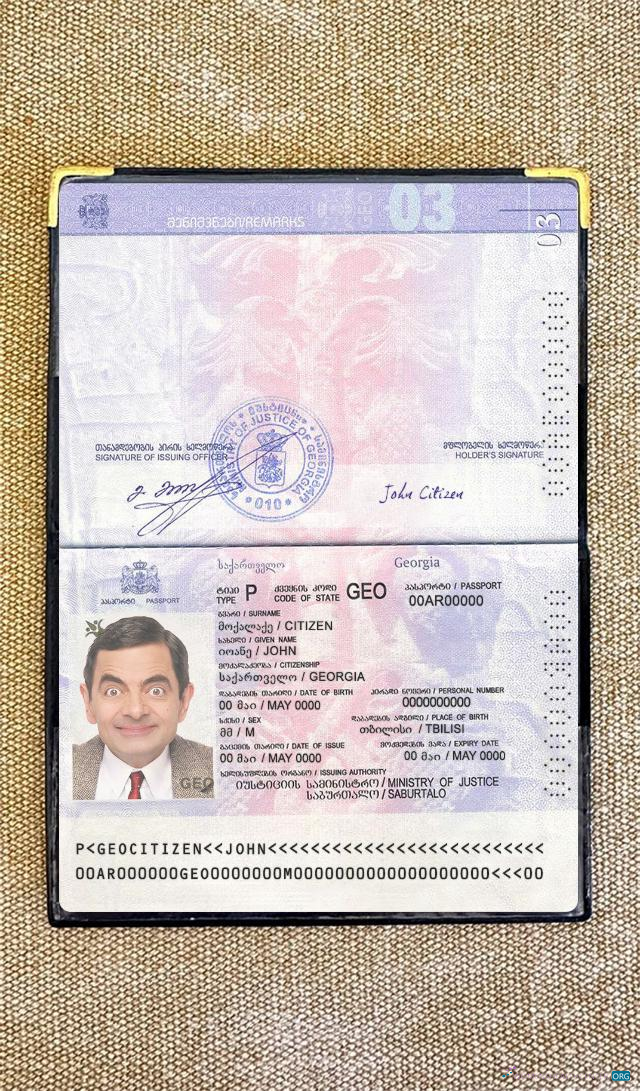 Download Georgia passport version 2 photolook Photoshop template